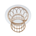 Table basse ronde en rotin avec plateau en verre 50x50cm Panama Circle Offre