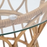 Runder Rattantisch mit Glasplatte 50x50cm Panama Circle Sales