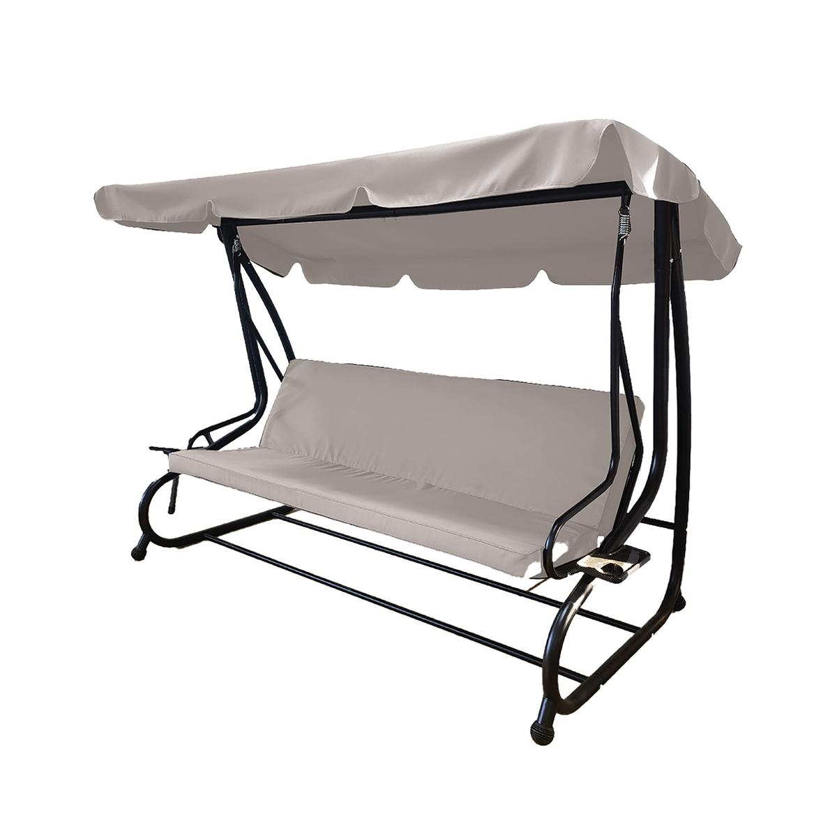 Dondolo da giardino 3 posti tetto parasole 230x120x165cm grigio Deluxe Promozione Dondolo da giardino 3 posti tetto parasole 230x120x165cm grigio Deluxe Promozione