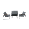 Set giardino 4 posti acciaio tavolino con top in vetro Saint Martin Promozione