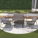 Set giardino 4 posti acciaio tavolino con top in vetro Saint Martin Offerta
