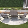 Set giardino 4 posti acciaio tavolino con top in vetro Saint Martin Offerta