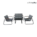 Ensemble de jardin 4 places en acier avec table à verre Saint Martin Vente