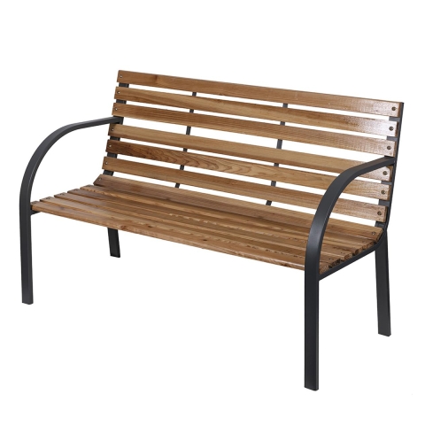 Panchina in legno di abete e acciaio 120x58x83 cm Kovek Promozione