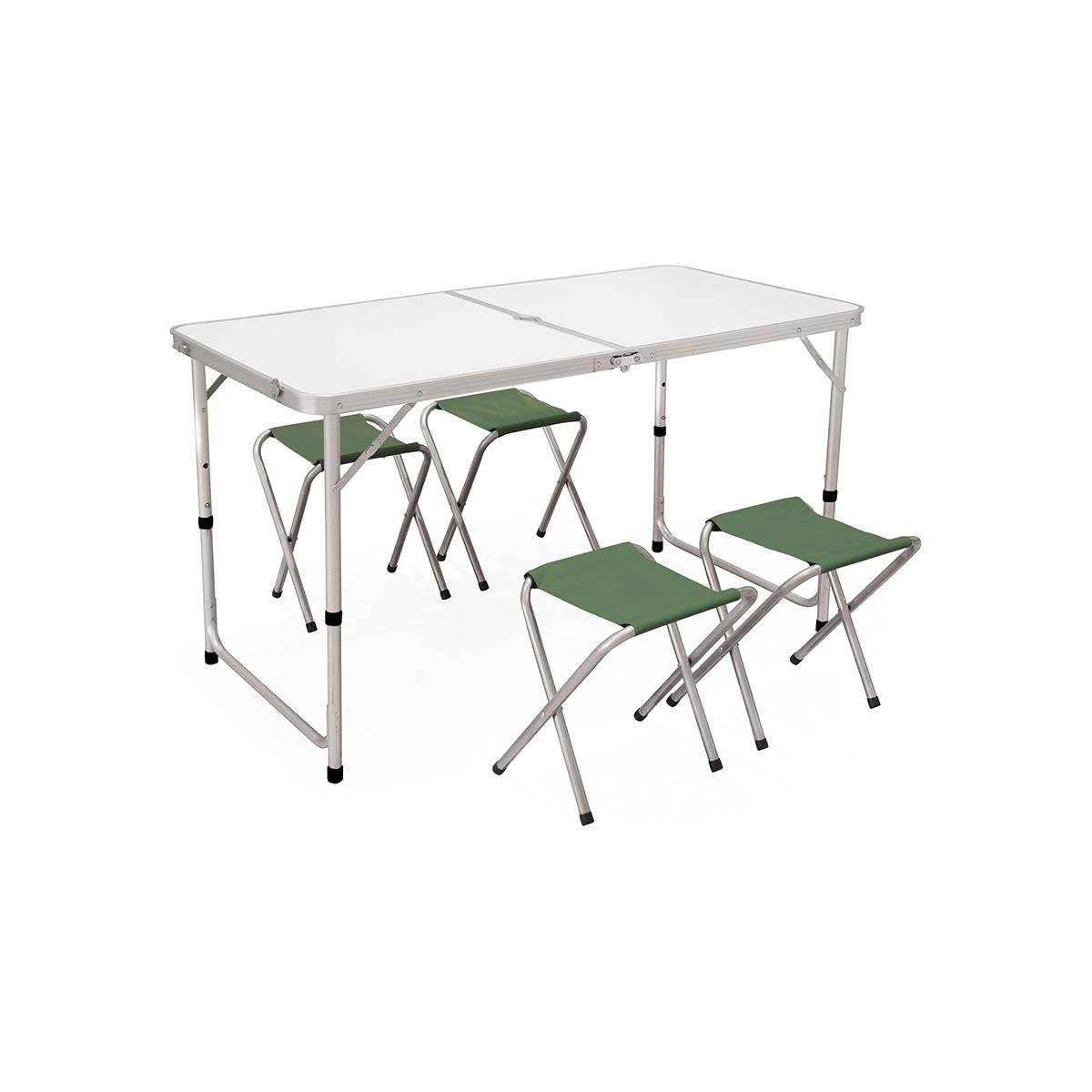 Ensemble table valise et 4 tabourets pliants de camping Pic-Quick Promotion Ensemble table valise et 4 tabourets pliants de camping Pic-Quick Promotion