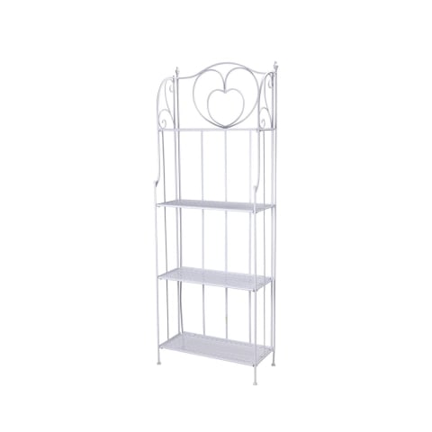 Scaffale 4 ripiani richiudibile in ferro 60,5x28xh.167cm bianco Ravun Aktion