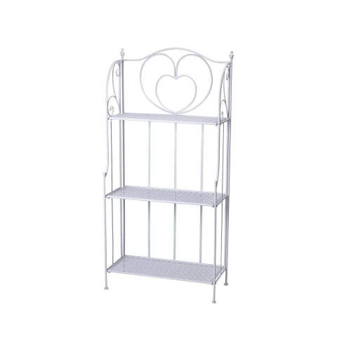 Scaffale 3 ripiani richiudibile in ferro 60,5x28xh.127cm bianco Karnel Promotion
