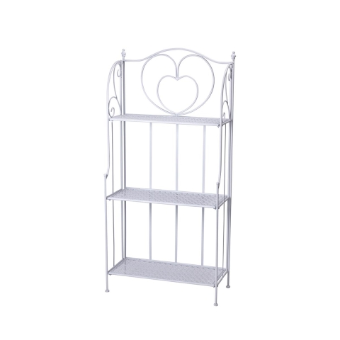 Scaffale 3 ripiani richiudibile in ferro 60,5x28xh.127cm bianco Karnel Promozione