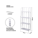 Scaffale da esterno 4 ripiani in ferro battuto richiudibile Durak 