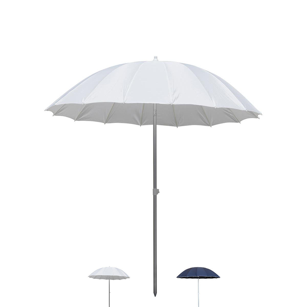 Parasol de plage Ø2,4 m en aluminium 16 baleines inclinable Shangai Promotion Parasol de plage Ø2,4 m en aluminium 16 baleines inclinable Shangai Promotion