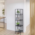 Scaffale da esterno slim 4 ripiani in ferro battuto richiudibile Nuvia Vente