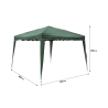 Gazebo estensibile verde 3x3 in alluminio richiudibile Rapido Acquisto