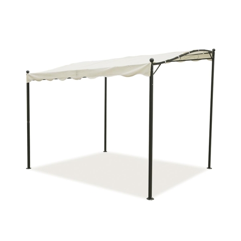 Gazebo a veranda idrorepellente 3x2,5m in ferro ecrù Sarnok Promozione