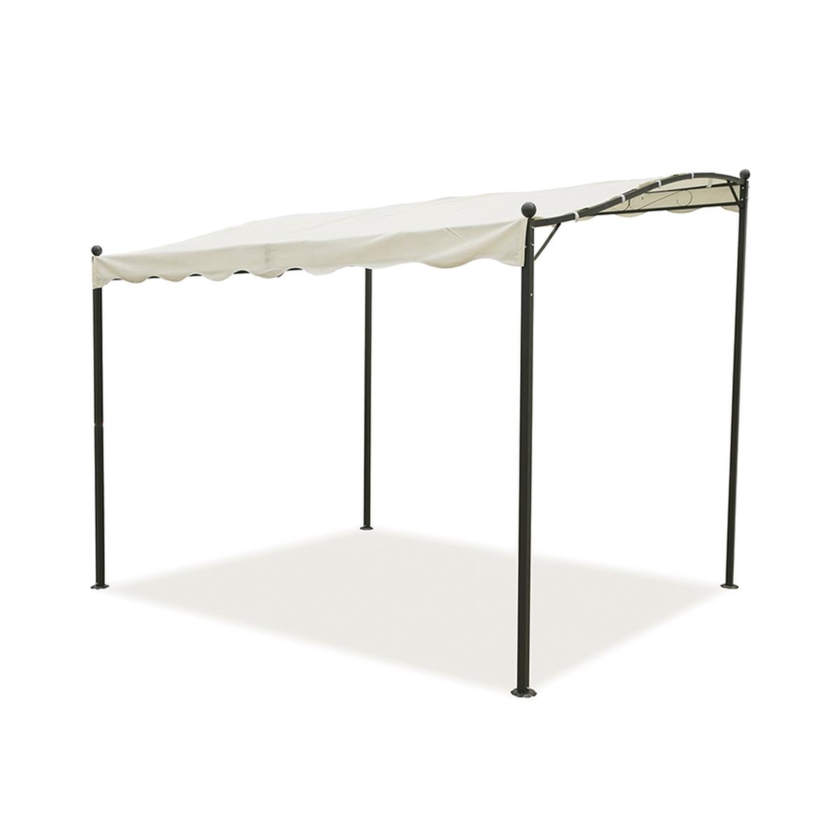 Gazebo a veranda idrorepellente 3x2,5m in ferro ecrù Sarnok Promozione Gazebo a veranda idrorepellente 3x2,5m in ferro ecrù Sarnok Promozione