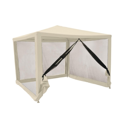 Gazebo idrorepellente con zanzariere 3x3m ferro ecrù Dakar Promozione