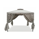 Gazebo idrorepellente 3x3m 4 tende laterali ferro tortora Tangeri Sconti