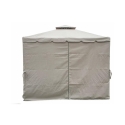 Gazebo idrorepellente 3x3m 4 tende laterali ferro tortora Tangeri Stock