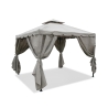 Gazebo idrorepellente 3x3m 4 tende laterali ferro tortora Tangeri Promozione