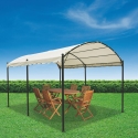 Gazebo tunnel idrorepellente 3x4m ferro 6 pali ecrù Lomek Vendita