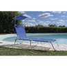 Chaise longue de plage inclinable et pliable avec pare-soleil Vieste Vente