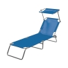 Chaise longue de plage inclinable et pliable avec pare-soleil Vieste Réductions