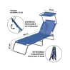 Chaise longue de plage inclinable et pliable avec pare-soleil Vieste 