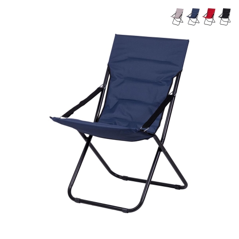 Chaise longue de jardin rembourrée avec accoudoirs pliable Panama Promotion