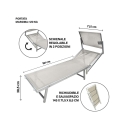 Chaise longue de jardin en aluminium avec pare-soleil Riccione 