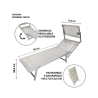 Chaise longue de jardin en aluminium avec pare-soleil Riccione 