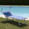 Chaise longue de jardin en aluminium avec pare-soleil Riccione Remises