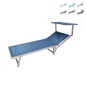 Chaise longue de jardin en aluminium avec pare-soleil Riccione Offre