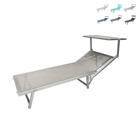 Chaise longue de jardin en aluminium avec pare-soleil Riccione Promotion