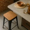 sgabello alto da bar vintage industriale top legno h78cm brush up Catalogo