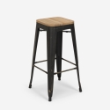 sgabello alto da bar vintage industriale top legno h78cm brush up Caratteristiche