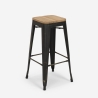 sgabello alto da bar vintage industriale top legno h78cm brush up Caratteristiche