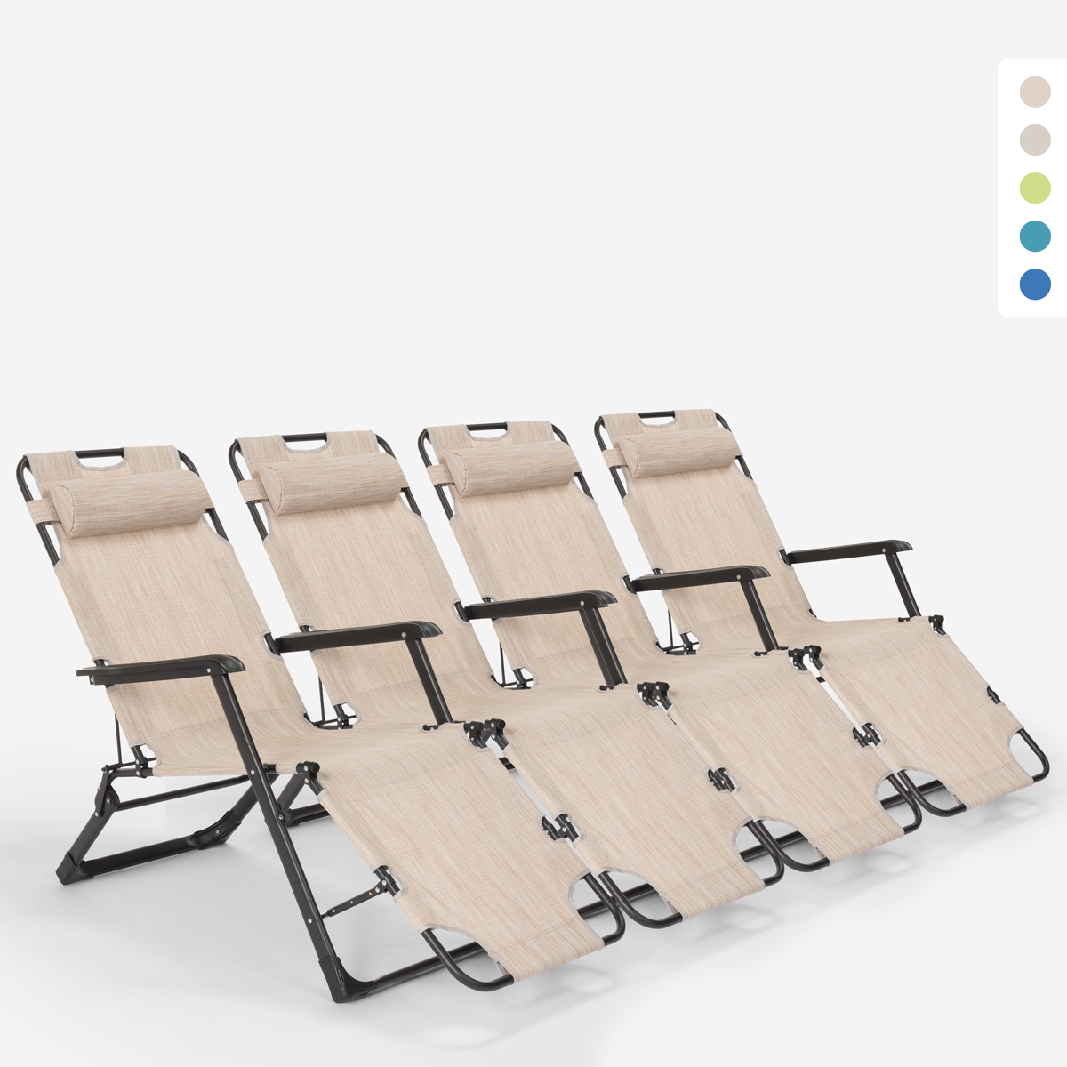 4 Sedie sdraio spiaggia giardino pieghevole multiposizione Emily Lux Zero Gravity Promozione 4 Sedie sdraio spiaggia giardino pieghevole multiposizione Emily Lux Zero Gravity Promozione