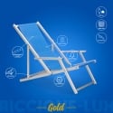 2er Set Strandliegen Liegestühle Sonnenliegen mit Armlehnen aus Aluminium Riccione Gold Lux 