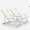 2 Sedie sdraio mare spiaggia braccioli alluminio pieghevole Riccione Gold Lux Catalogo