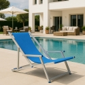 2 Sedie sdraio mare spiaggia braccioli alluminio pieghevole Riccione Gold Lux Saldi