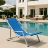 2er Set Strandliegen Liegestühle Sonnenliegen mit Armlehnen aus Aluminium Riccione Gold Lux Sales