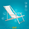 4 Sedie sdraio mare spiaggia braccioli alluminio pieghevole Riccione Gold Lux Acquisto