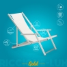 4 Sedie sdraio mare spiaggia braccioli alluminio pieghevole Riccione Gold Lux Acquisto