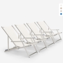 4 Sedie sdraio mare spiaggia braccioli alluminio pieghevole Riccione Gold Lux Promozione