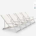 4 Sedie sdraio mare spiaggia braccioli alluminio pieghevole Riccione Gold Lux Promozione