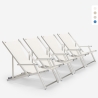 4 Sedie sdraio mare spiaggia braccioli alluminio pieghevole Riccione Gold Lux Promozione