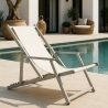 4 Sedie sdraio mare spiaggia braccioli alluminio pieghevole Riccione Gold Lux Offerta