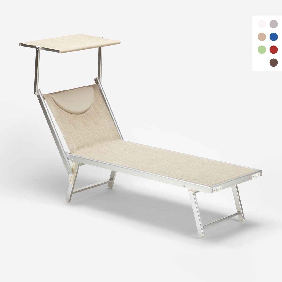 Lettino spiaggia mare prendisole professionale alluminio Santorini Acquisto