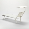 4er Set professionelle Strandliegen aus Aluminium mit Dach Santorini 