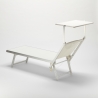 4er Set professionelle Strandliegen aus Aluminium mit Dach Santorini 