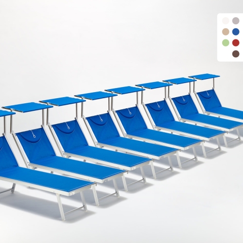 Stock 20 Lettini spiaggia mare prendisole in alluminio Santorini Promozione